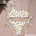 Zoey's DreamHouse Women 2Pcs Colorful Patterns One Shoulder Bikini Set Swimsuit Beach Wear Lemon B07KYDNY84
